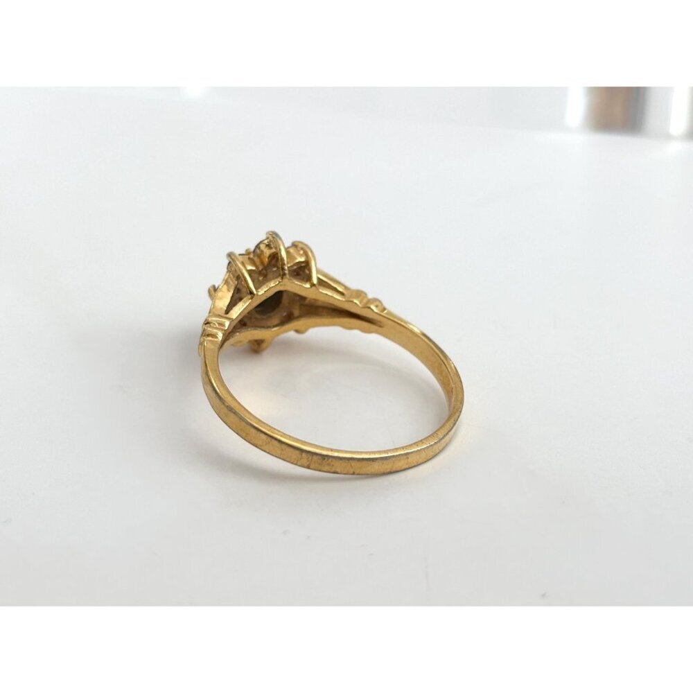 Blue Faux Sapphire Gemstone Gold Toned Costume Jewelry Vintage Ring - sz 11.25 - Picture 10 of 14